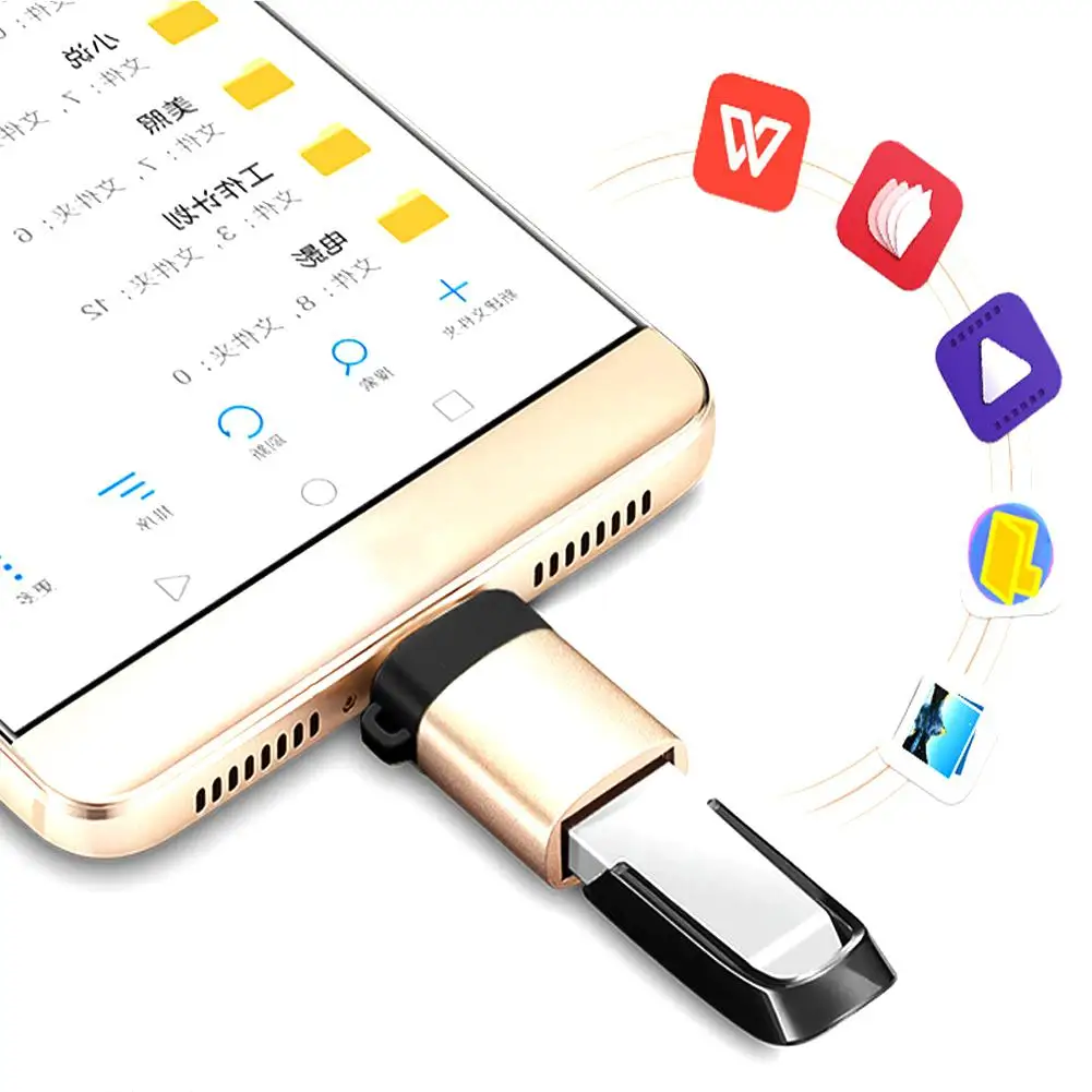 EastVita Micro USB-Type C адаптер USB 3,0 OTG конвертер из алюминиевого сплава с брелоком r19