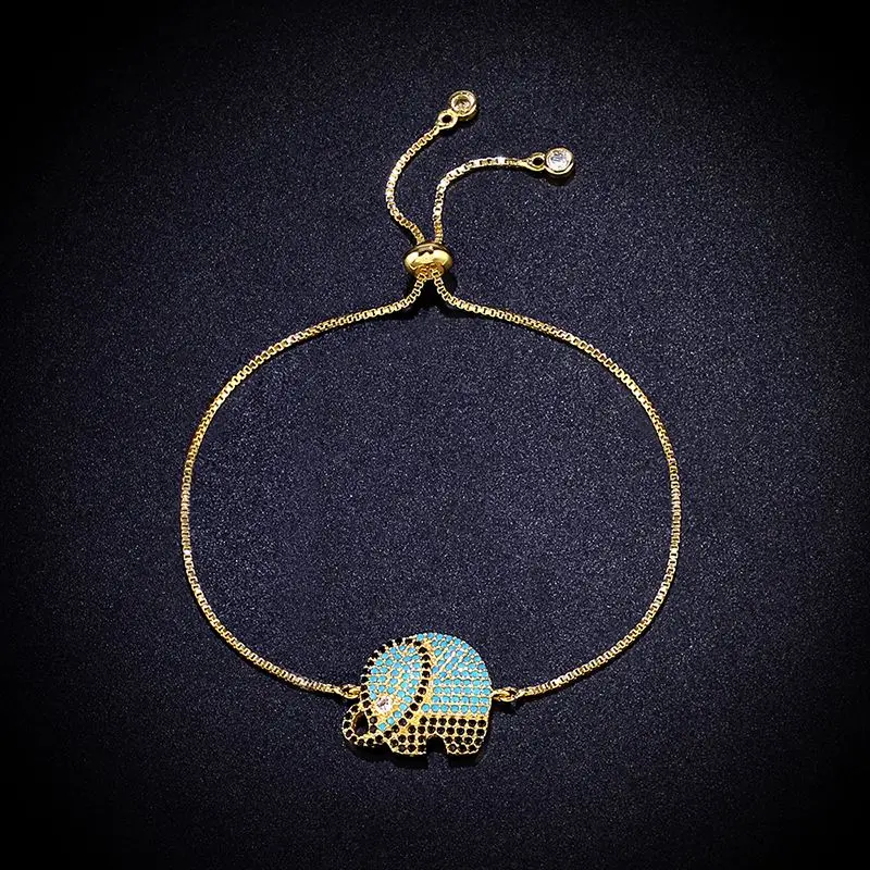 Милый браслет в виде африканского слона с кристаллами бусины подвески животных