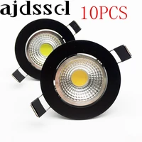10xnew arrivel led dimmable led downlight lamp black cob 3w 5w 7w 12w spot light 85 265v ceiling recessed lights indoor lighting