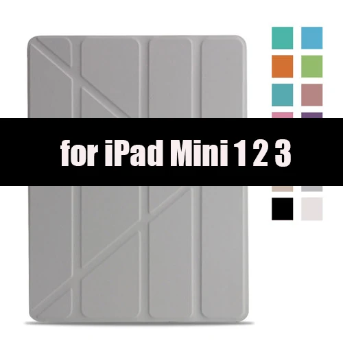 ТПУ Мягкий смарт-чехол для Ipad mini 4 5, Aiyopeen флип-подставка из искусственной кожи авто Пробуждение/спящий чехол для Ipad mini 1 2 3 Чехол - Цвет: Grey-123