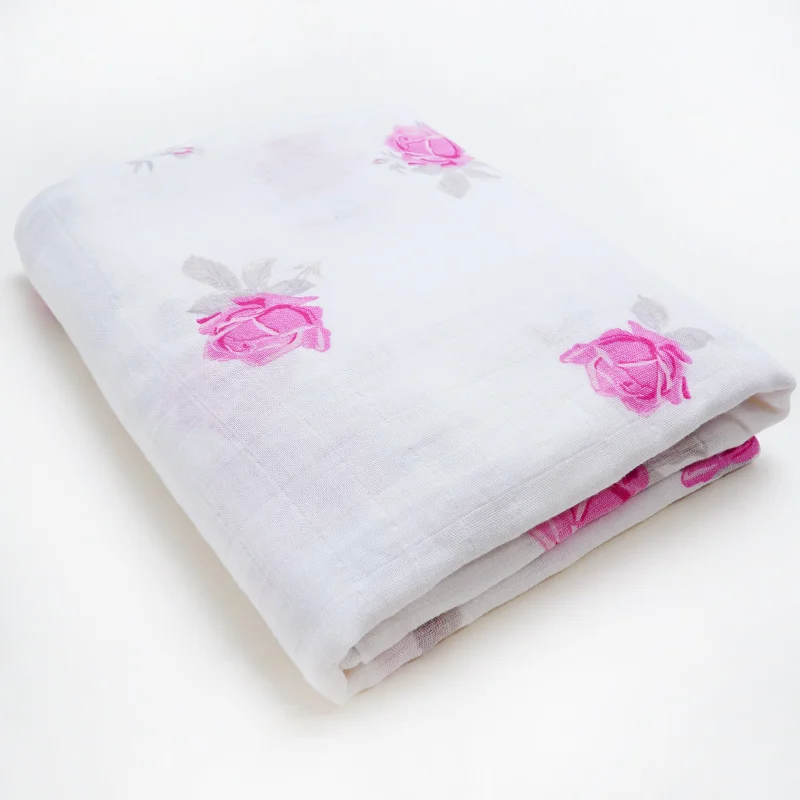 Powder Rose Хлопковое детское бамбуковое одеяло, мягкое муслиновое Пеленальное Одеяло, многоразовое большое Пеленальное Одеяло, детское банное полотенце, Детские аксессуары для коляски - Цвет: Powder Rose