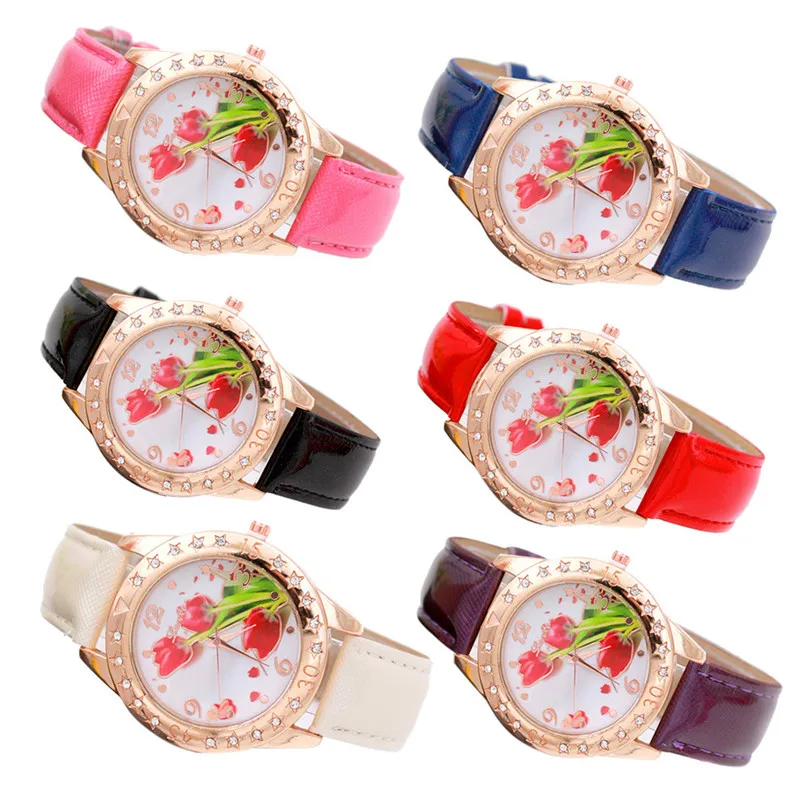 2017 Повседневное Для женщин часы женские Модные С кристалалми и стразами Часы аналоговый кожа кварцевые
