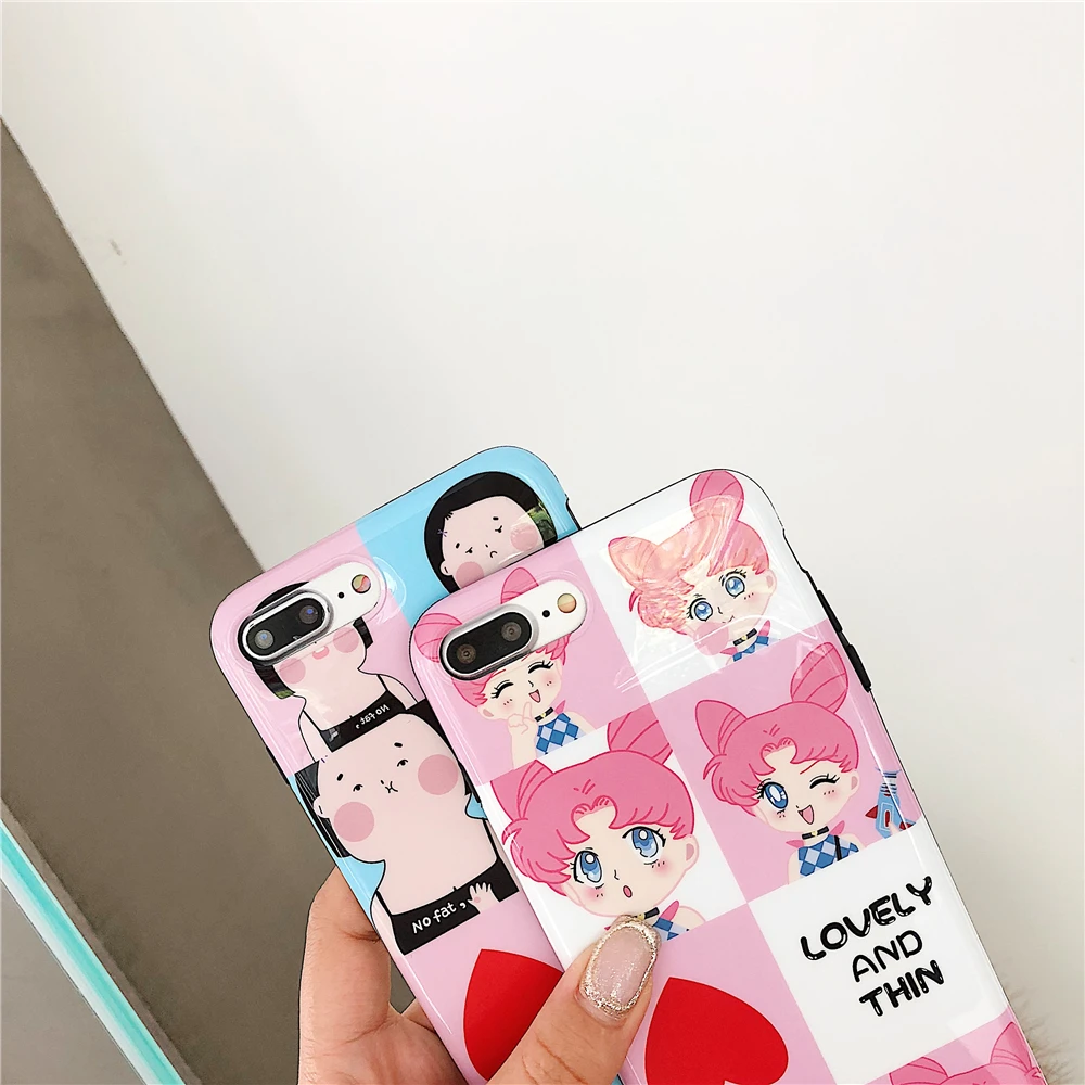 Мультфильм короткие волосы Толстая Чехлы для Iphone X восемь сетей телефон чехлы 10 IMD