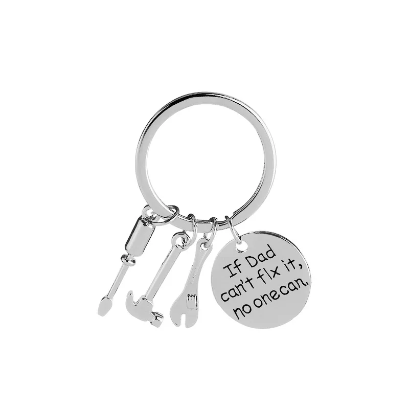 Creative Gadget Axe Chainsaw knife Keychain Simple creative If Dad Can't Fix it No One Can gadget axe keychain for Father's gift |