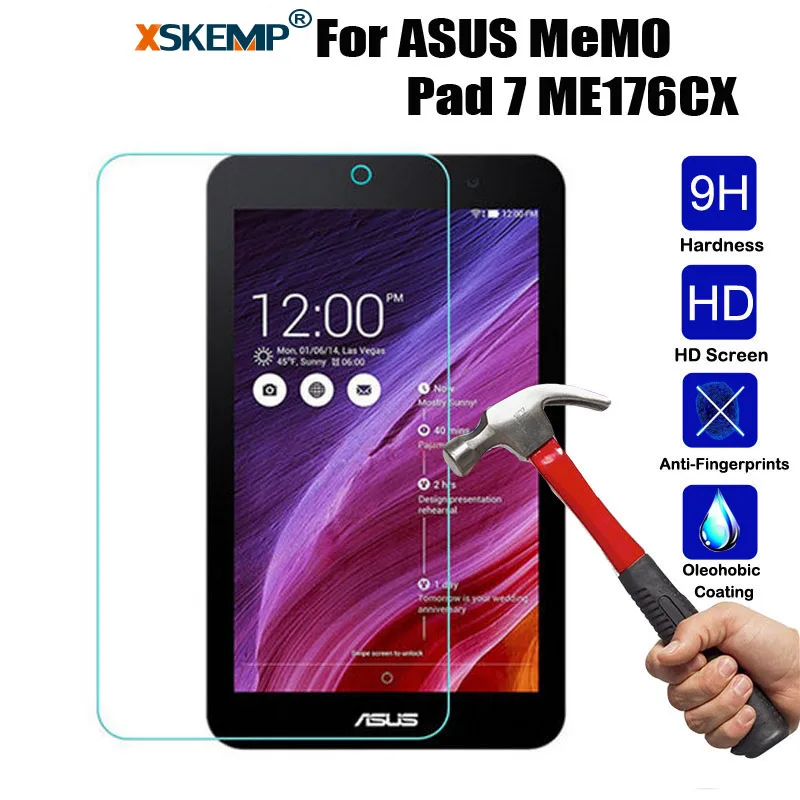 XSKEMP 9 H Настоящее закаленное Стекло для ASUS MeMO Pad 7 ME176CX царапинам Ultra Clear Tablet Экран