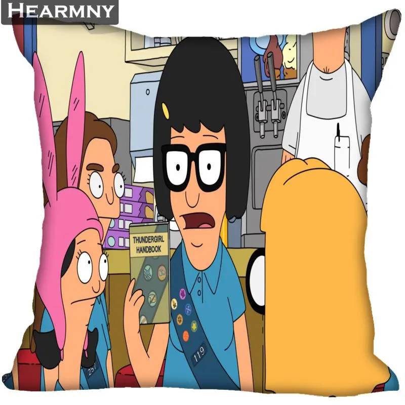 Новое поступление Bobs Burgers наволочка для спальни для дома или офиса, декоративные наволочки квадратная Подушка на молнии чехлы атласные мягкие не выцветают - Цвет: 11