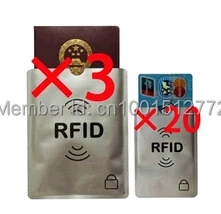 

20+3pcs Anti Scan RFID Blocking Sleeves Credit Card and passport to Secure Identity ATM Debit Contactless ID Protector Holder