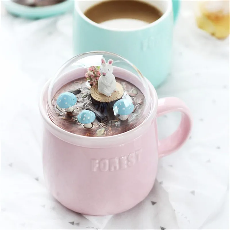 Кофейная кружка чайная чашка мультяшная керамическая с животными микро-пейзаж