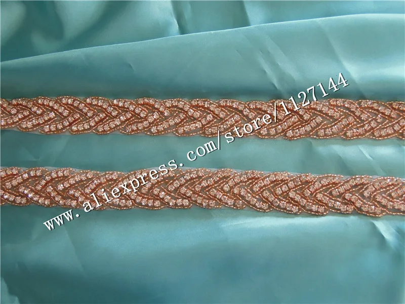 (10 ярдов) оптовая продажа Ручное шитье свадебное Бисероплетение розовое золото
