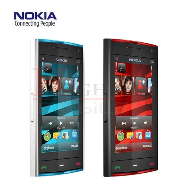 Разблокированный Nokia X6 мобильный телефон восстановленный, 3," сенсорный экран, 3g, gps, wifi, 5MP камера