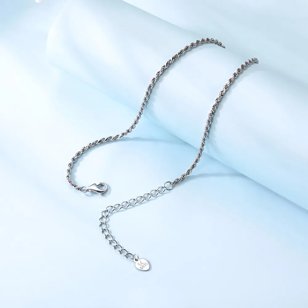 SILVERCUTE 925 пробы серебро витая веревка цепи ножной браслет для Для женщин ювелирные