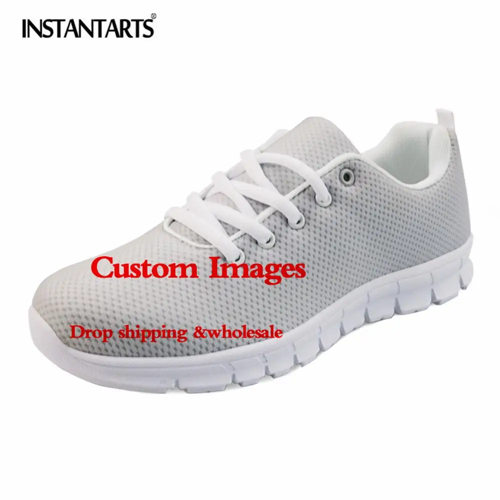 customAQ INSTANTARTS стилист волос печати кроссовки для женщин дышащая уличная прогулочная обувь для женщин черный/белый сетчатая обувь женская обувь на плоской подошве - Цвет: customAQ