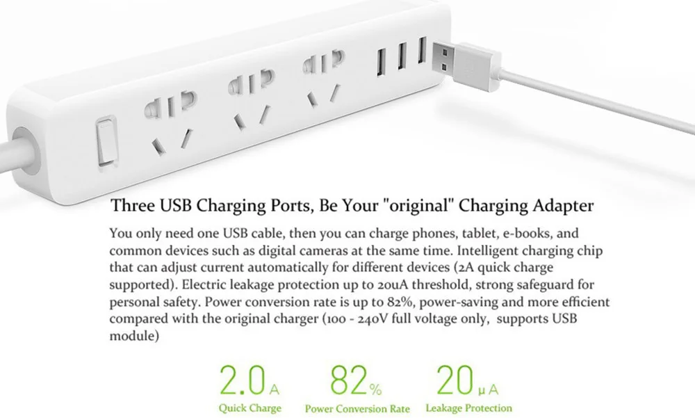Для Xiaomi Mi умный разъем питания переносная лента переходник с 3 usb-портом многофункциональная умная Домашняя электроника