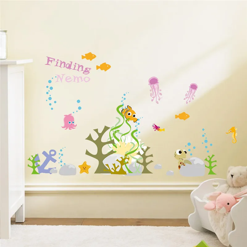Подводные пузырьки настенные наклейки Finding Nemo для детской комнаты ванной туалета