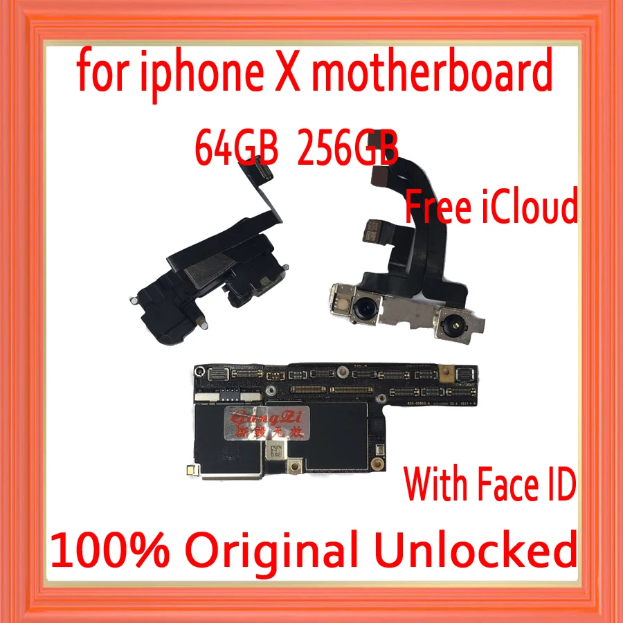 Оригинальная разблокированная материнская плата для iphone X с идентификатором