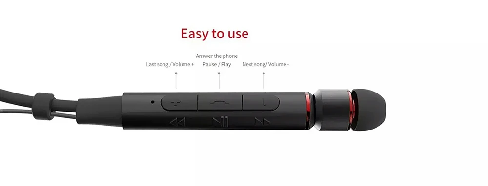 Remax RB-S6, Спортивная bluetooth-гарнитура с шейным ремешком, беспроводные стерео музыкальные наушники, Bluetooth V4.1, HD микрофон, Несколько соединений для iPhone