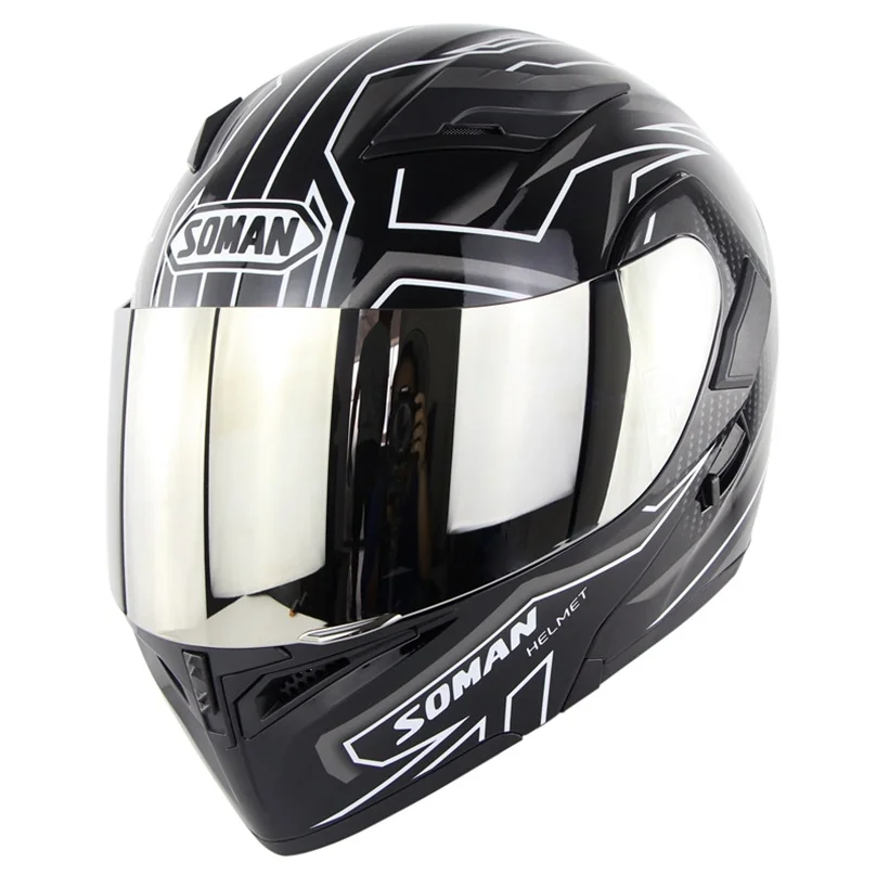 Двойной козырек мотоциклетный уличный шлем откидной для мотоцикла со сменными