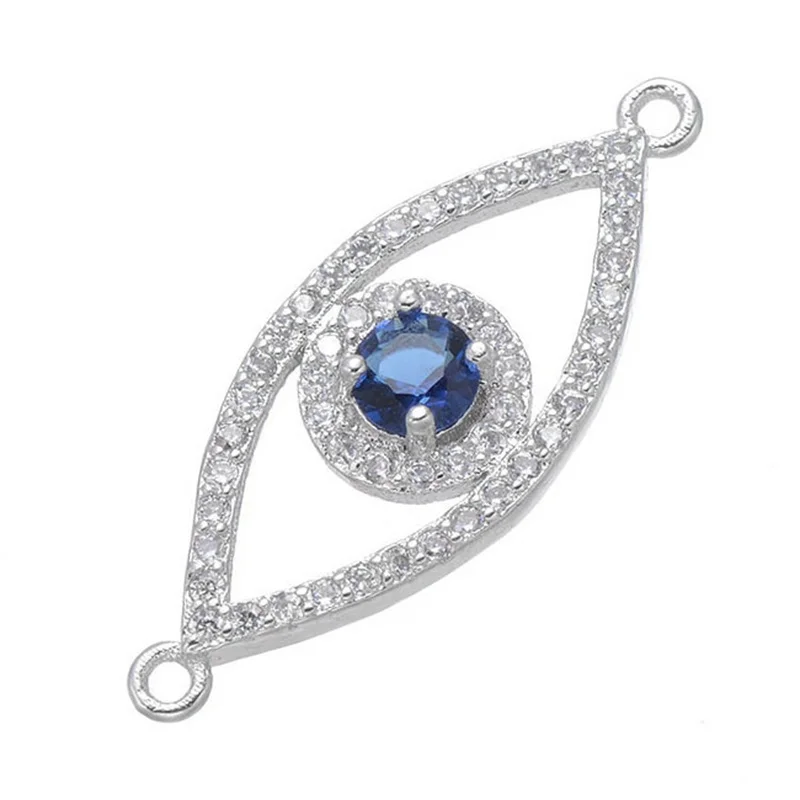 Кулоны JUYA Micro Pave Zircon Evil Eye синие Хрустальные Подвески для изготовления ювелирных