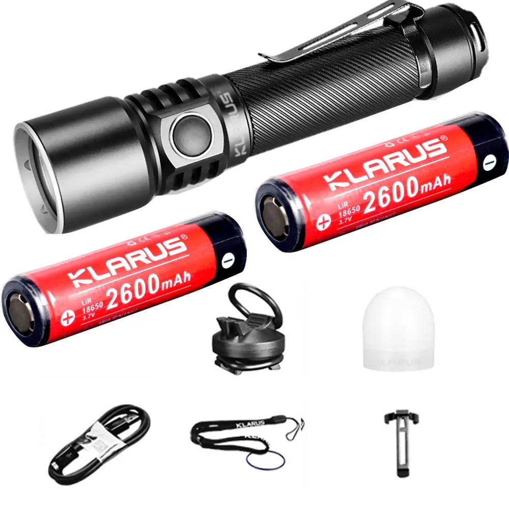 Кларус ST15R фонарик с USB подзарядкой CREE XP-L HD V6 Макс 1200 люмен луч бросать 260 метр + 2x2600