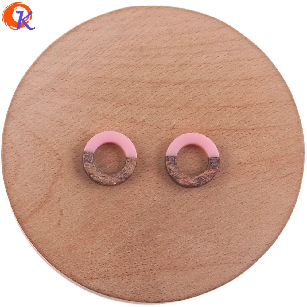 Сердечный Дизайн 50 шт 18*18 мм ювелирные аксессуары/DIY Изготовление сережек/натуральное дерево и смола/круглая форма/ручная работа/фурнитура для сережек