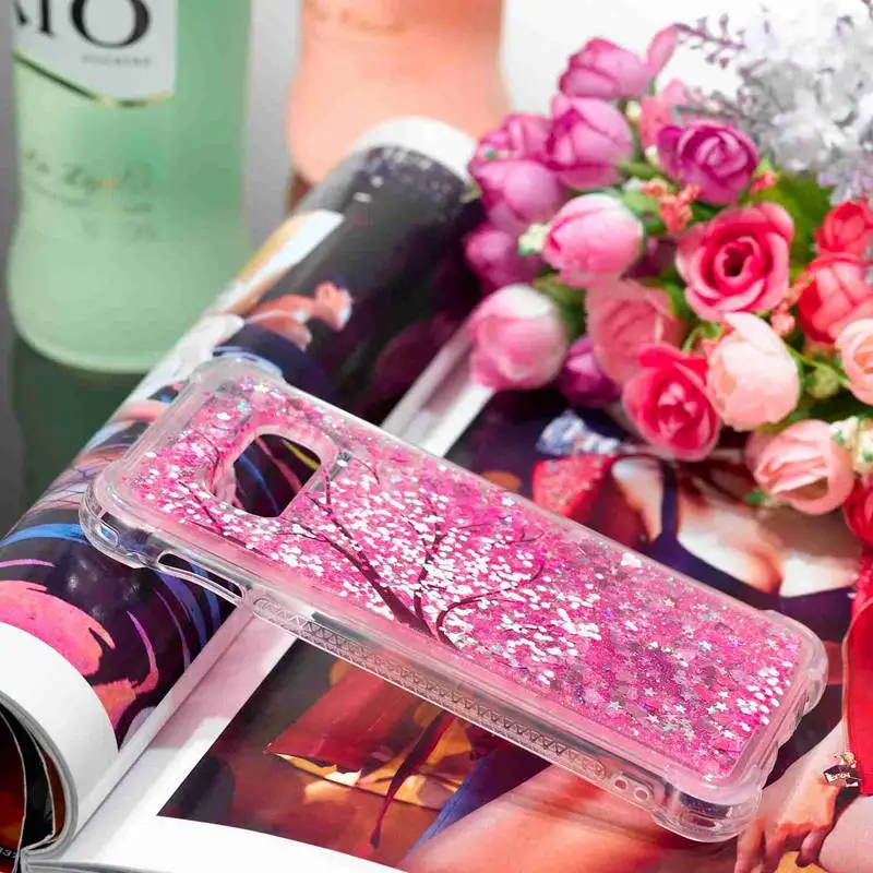 Phone Case For Samsung Galaxy S10 Lite Plus Glitter Shine Shockproof Quicksand Flower Back Cover Lovely S10e TPU Soft |