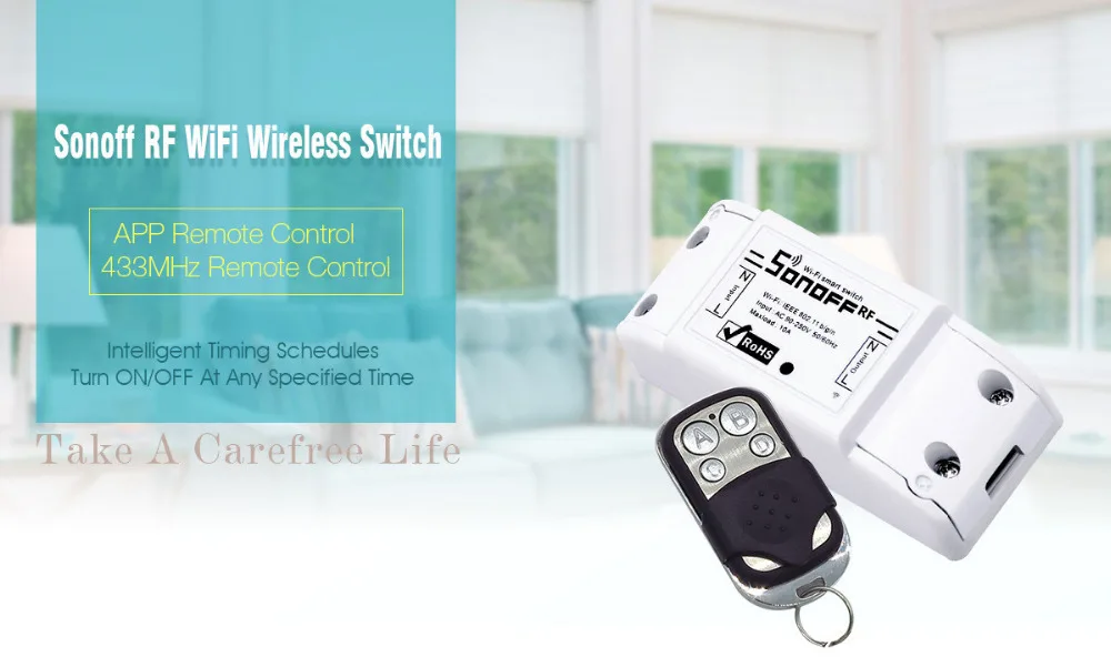 Смарт переключатель Sonoff RF WiFi 433 МГц беспроводной дистанционный смарт