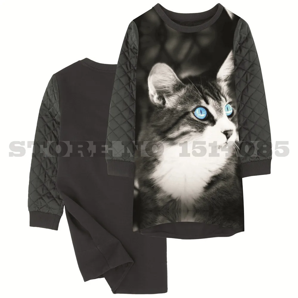 Girls Dresses animal cat nice Print baby Kids Clothes grid new Fashion Long sleeve Girl clothing Children winter Designer | Детская