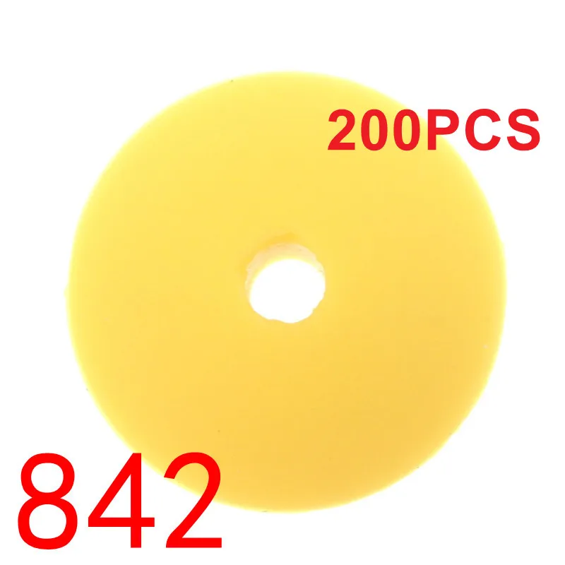 842 Yellow 12 мм* 6 мм 200 шт Плоские бусины в форме линз детский Силиконовый грызунок Abacus расстояние бисера BPA бесплатно младенческое ожерелье-Прорезыватель Соска цепочка ручная работа - Цвет: 842 Yellow