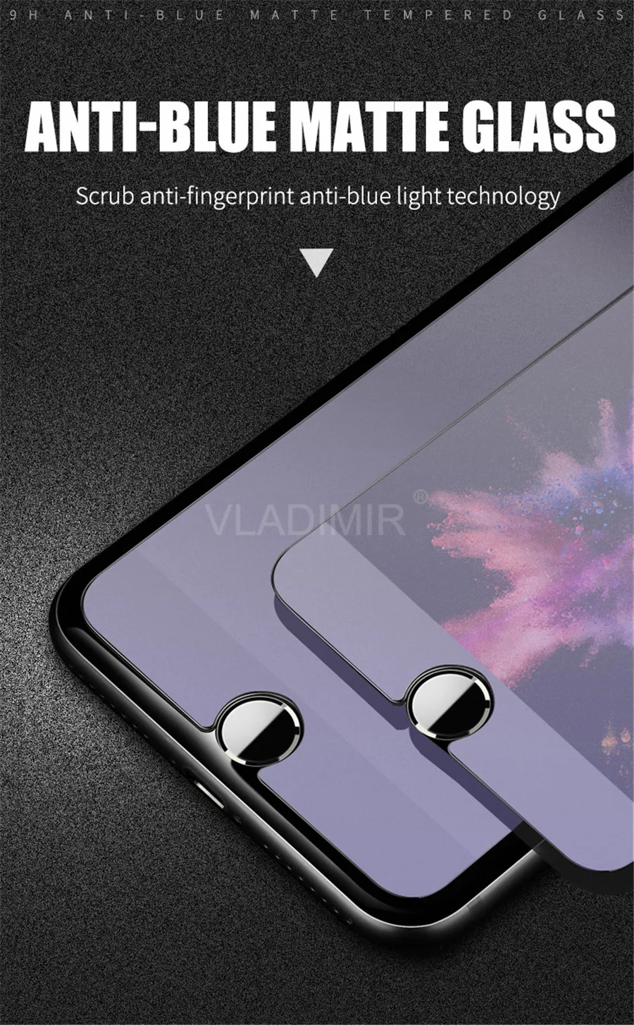 Противоударный Матовый УФ закаленное Стекло для IPhone 11 Pro X XS Max XR 8 7 6 6s плюс анти-фиолетовый синий светильник Экран протектор