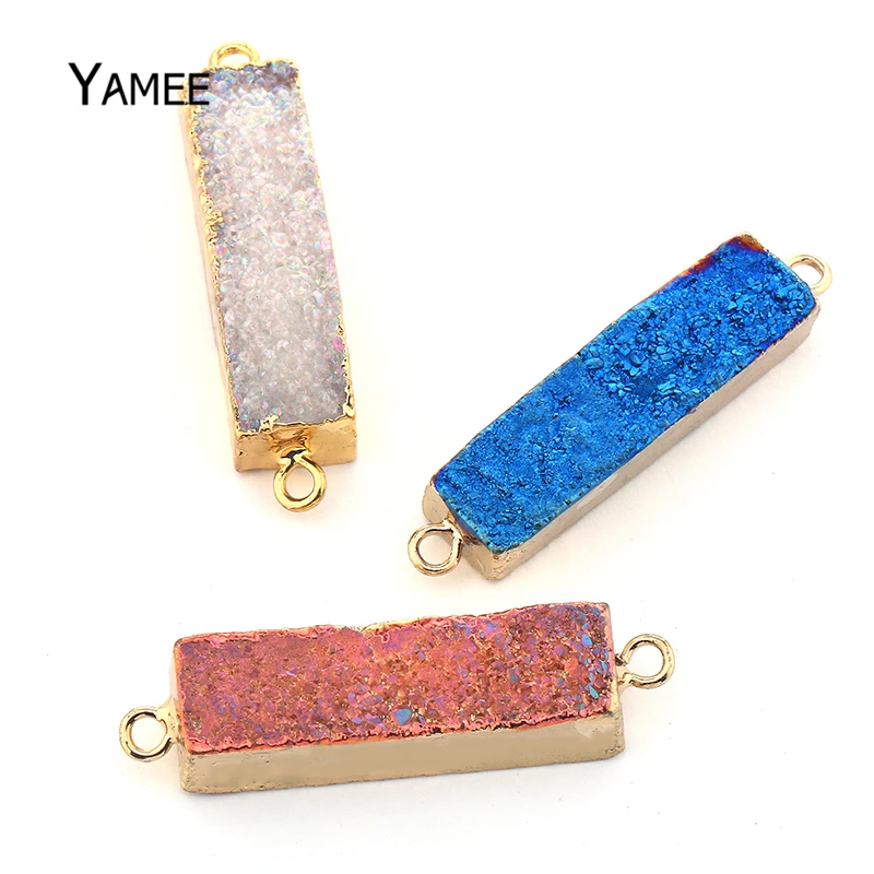 3 шт./лот подвеска Drusy из натурального драгоценного камня синего цвета AB кристалл