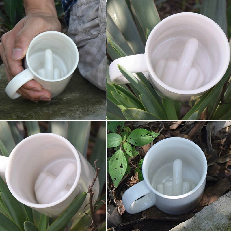 

3D Creative Fun Unique Personality Middle Finger Milk Coffee Ceramic Mug Up Yours Mug Cup Cool Home Decor Novelty Gifts Tea Cups