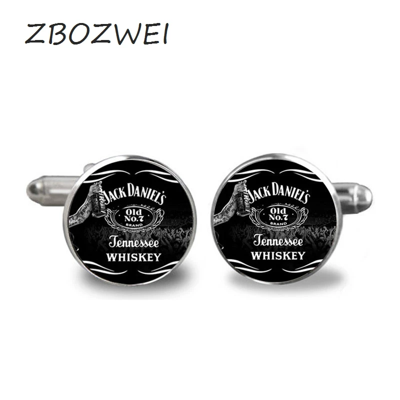 ZBOZWEI 2018 New No 7 Jack Daniels Cufflink Tennesse Minimalistic Cufflinks Silver Cuff link Gifts Men Handmade Shirt | Украшения и