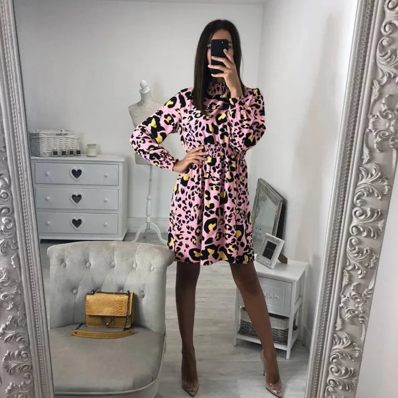 Женское платье с длинным рукавом BornToGirl черное зеленое красное в горошек