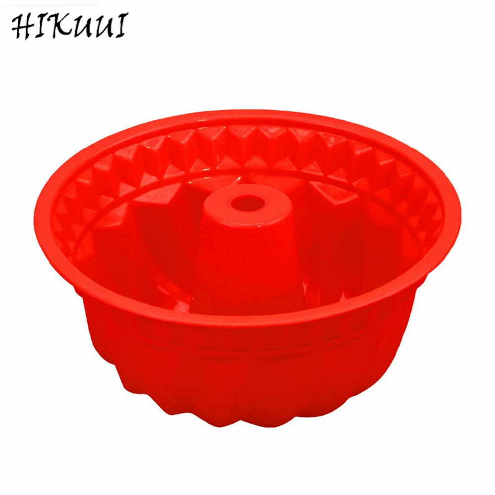 9 Inch 1PCS Silicone Spiral Pattern Bundt Pan Chiffon Savarin Cake Mold Mousse Brownie Dessert Decoration Baking Tools | Дом и сад