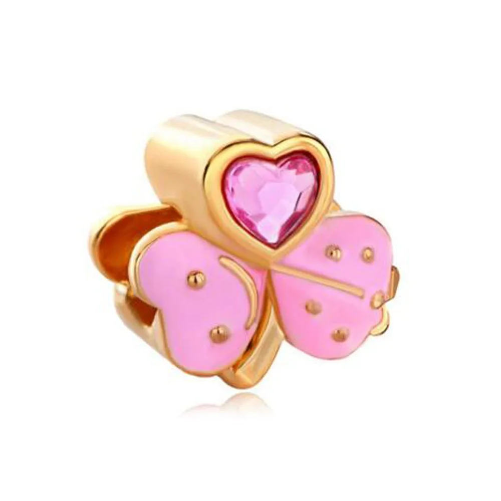 Бесплатная доставка розовый кристалл октября камень талисман лист клевер