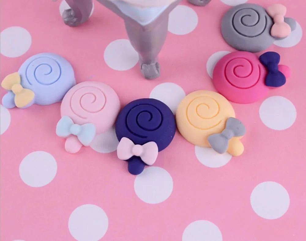 100 шт. полимерные матовые Луки леденец бусины с плоским основанием статуэтки