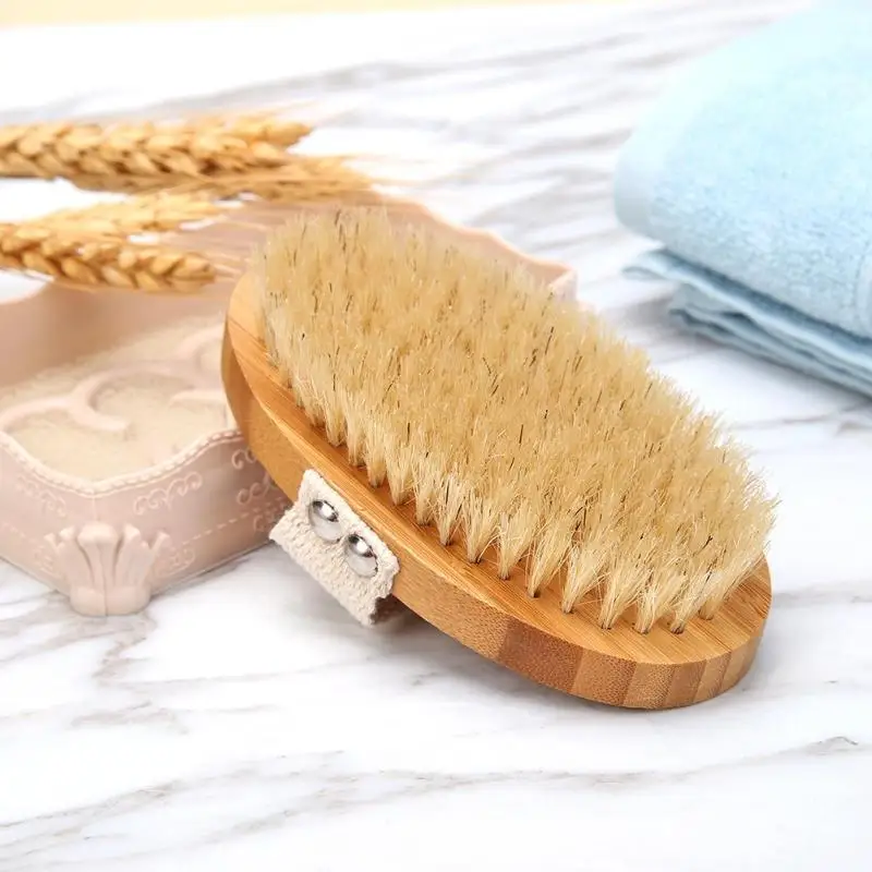 Щетка для ванны для тела, деревянная натуральная щетина, массажный душ, спа, щетки для душа, без ручки