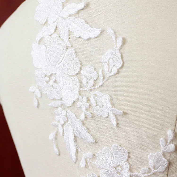 2 шт./1 пара Кружевная аппликация для свадебного платья 38 см * 14 | Дом и сад