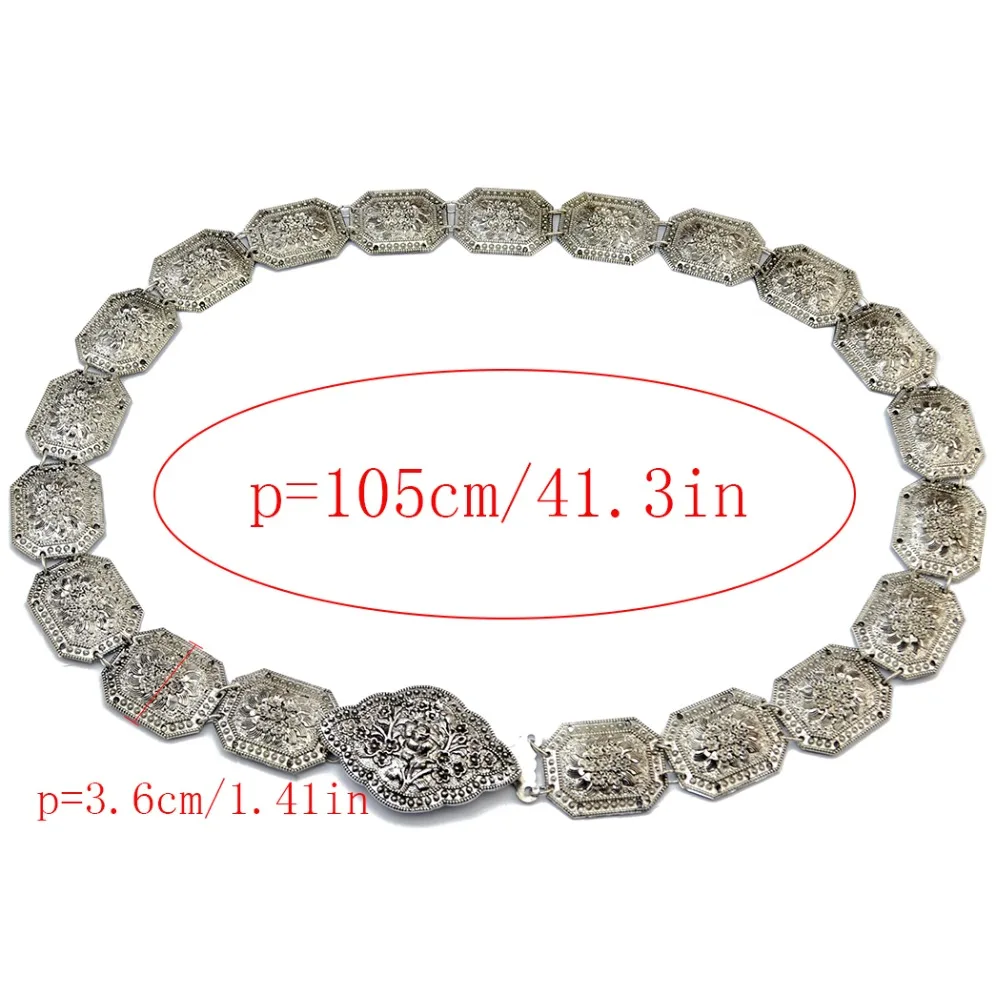 Цыганский винтажный цветной металлический резьбовой цветок Племенной боди