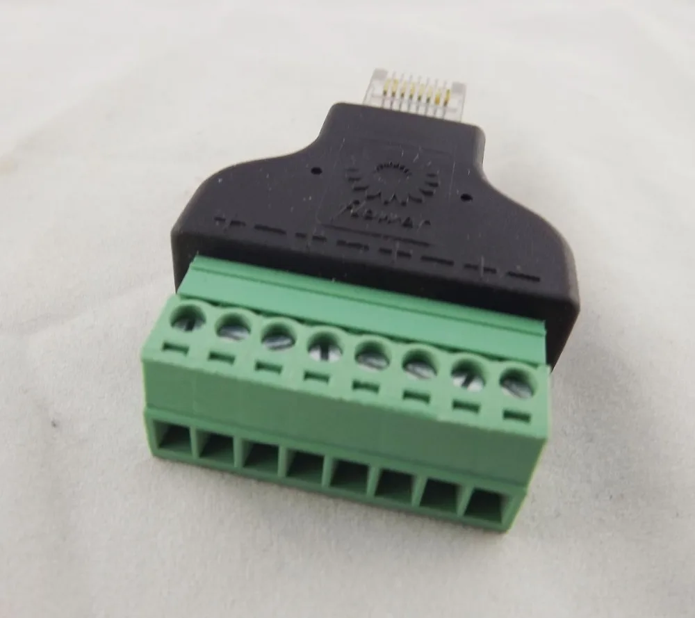 10pcs Ethernet RJ45 Male Plug To AV Screw Terminal 8 Pin Block CCTV Converter Adapter |