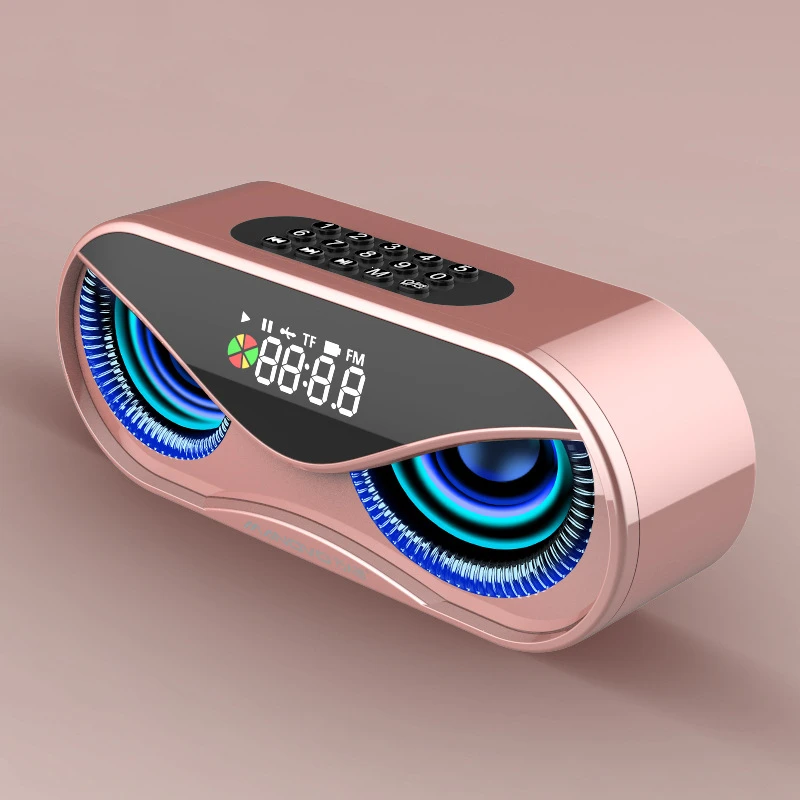 Розовый Bluetooth динамик портативный беспроводной динамик звуковая система 10 Вт Музыка объемная вода радио доказательство открытый радио будильник - Цвет: Розовый