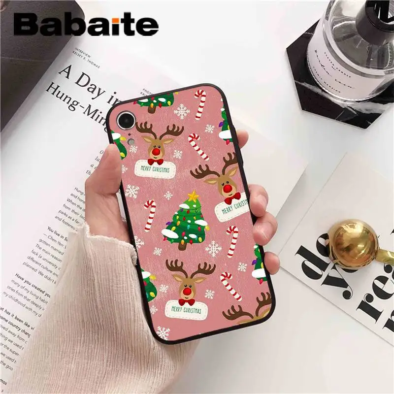 Babaite Merry Christmas Санта Клаус Олень DIY чехол для телефона для iPhone 6S 6plus 7plus 8 8Plus X Xs MAX 5 5S XR 11 11pro 11promax