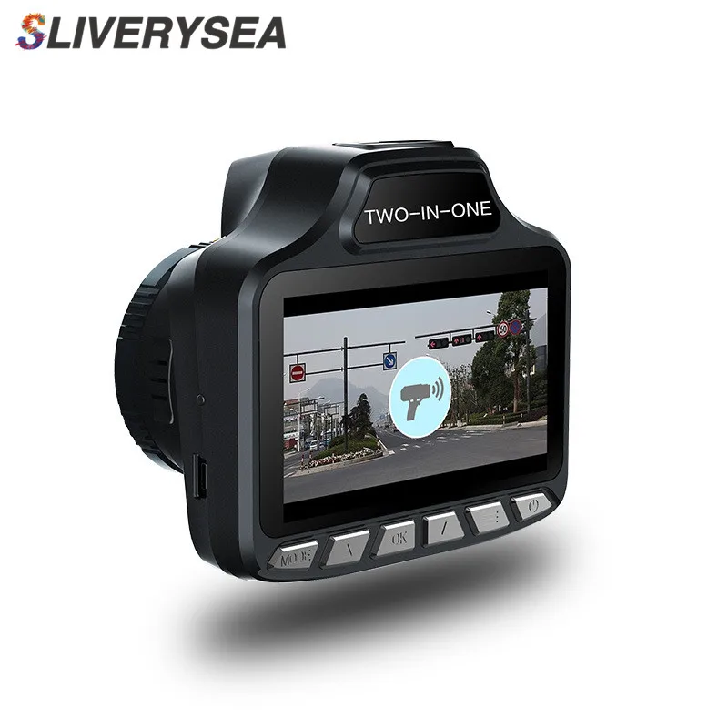 SLIVERYSEA автомобиля DVR Радар-детектор " на тонкопленочных транзисторах на тонкоплёночных транзисторах русская и английская версия DVR камера 140 градусов с двумя объективами Автомобильный радар тахограф трафика Предупреждение