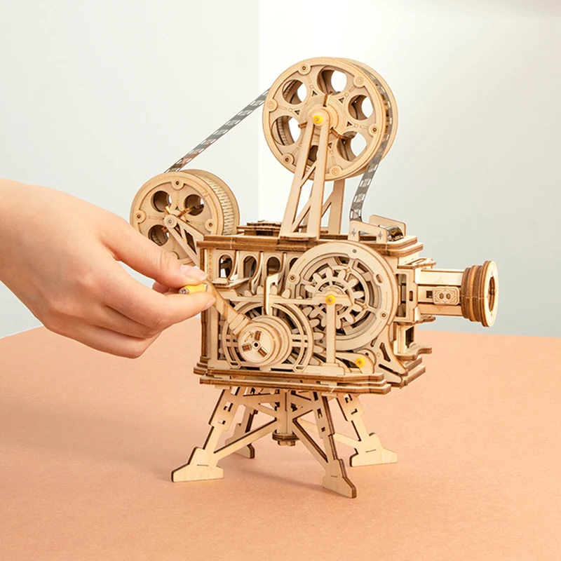 DIY Миниатюрные фигурки домашний декор винтажный фильм проектор сборка модель рукоятка пленка Vitascope украшение стола подарок LK601