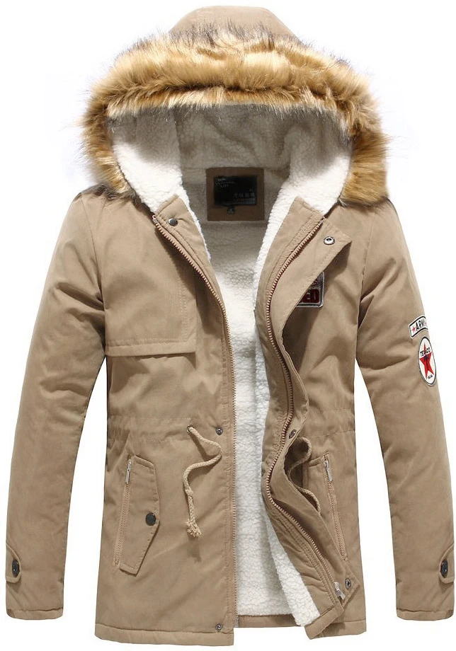 Мужчины открытый толстый слой 2015 новый зимняя куртка с капюшоном ватным пальто