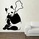 Мультяшная панда Бэнкси, наклейка на стену с курительными сорняками, искусственные граффити для улицы, винил