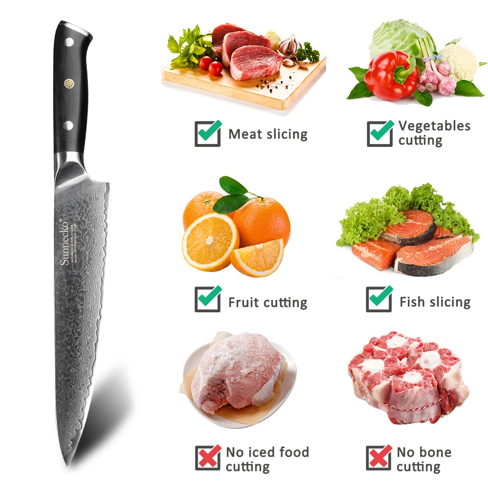 SUNNECKO 3 шт. набор кухонных ножей Santoku нож для шеф повара дамасская сталь японский VG10