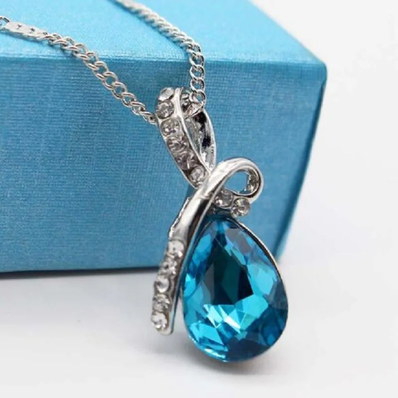 

Trendy Women Wedding Jewelry 925 Sterling Silver Cubic Zircon Pendant Necklace With Shiny CZ Crystal High Quality
