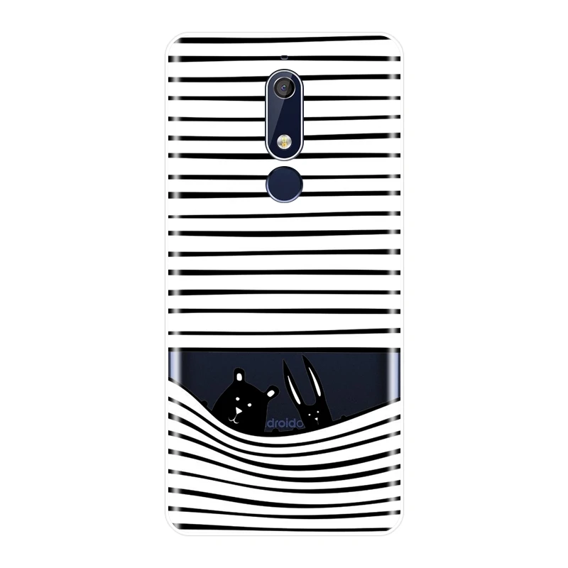 Soft Phone Case Silicone For Nokia 2.1 3.1 5.1 6.1 7.1 Plus Black Cat Dog Rabbit Bear Back Cover | Мобильные телефоны и