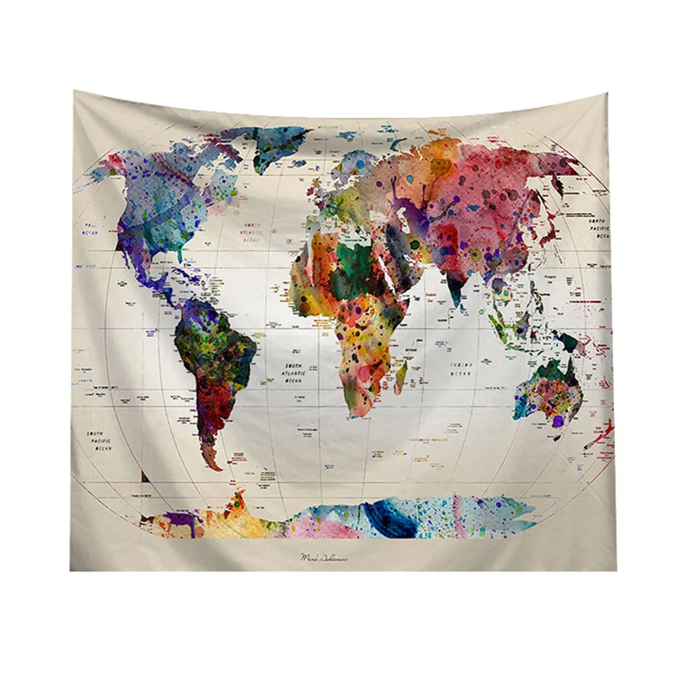 Wall Hanging Art World Map Tapestry Bohemian Home Decoration Blurry Beach Throw HTQ99 | Дом и сад